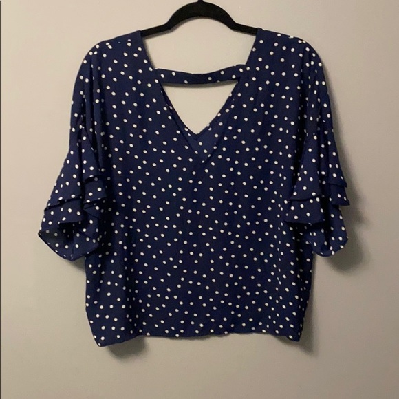 Forever 21 Flowy Summer Polkadot Blouse Size XL - Picture 2 of 4